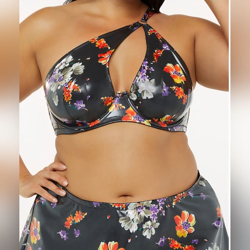 NWT Savage X Fenty Night Blooms Asymmetrical Fashion Bra, 34DD - Picture 2 of 4